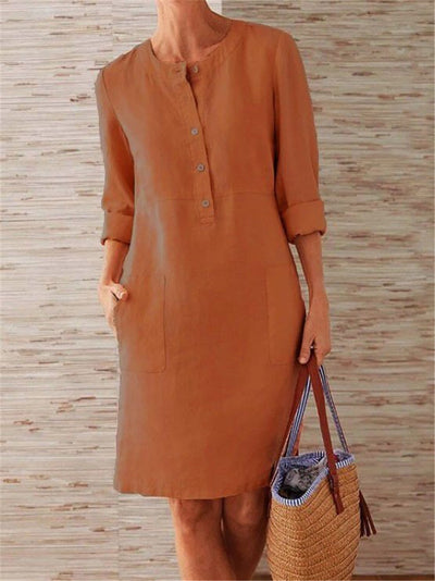 Vestido Largo de Algodón y Lino - Image 2