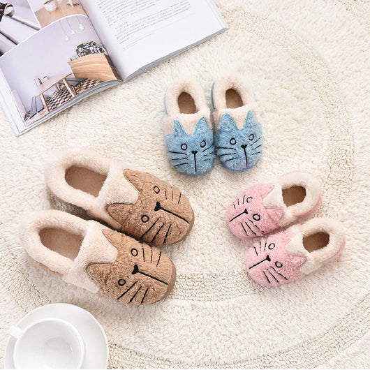 Pantuflas Cálidas para Niñas con Diseño Gato Cartoon de Algodón - Image 2