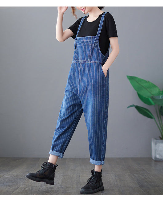 Overol Denim a Rayas para Tallas Grandes - Image 9