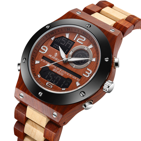 Reloj Cronógrafo de Madera Artesanal Lujo para Hombre