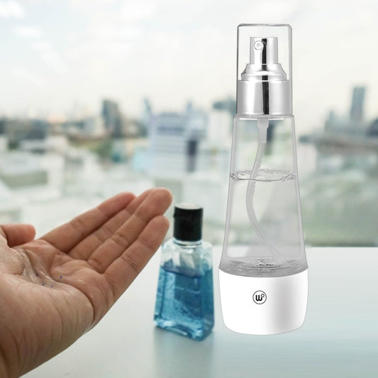 Electrolytic sterilization water making machine in a clear and white spray bottle with a silver nozzle. - Image 2
