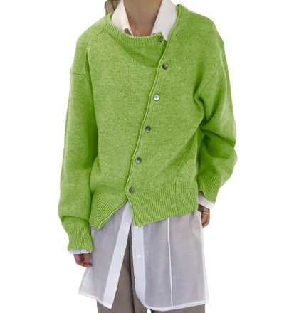 Cardigan Tejido Lazy Style Manga Larga Cuello Redondo para Mujer - Image 8