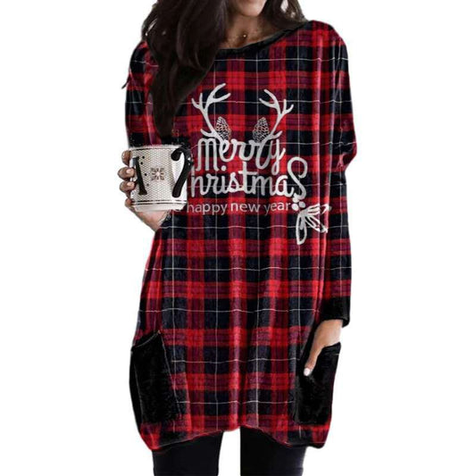 Playera Manga Larga Cuadros Otoñales Navideños - Image 2