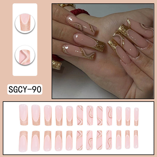 Uñas Postizas Degradado Floral con Efecto Espejo Electroplatado - Image 20
