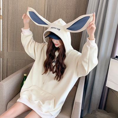 Sudaderas Góticas Harajuku para Parejas con Conejo Adorable - Otoño Invierno - Image 6