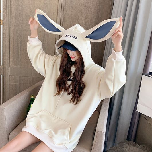 Sudaderas Góticas Harajuku para Parejas con Conejo Adorable - Otoño Invierno - Image 6