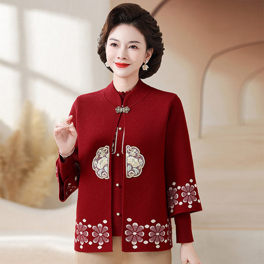 Conjunto de Cardigan y Suéter Tejido para Mujer Madura - Otoño Invierno - Image 8