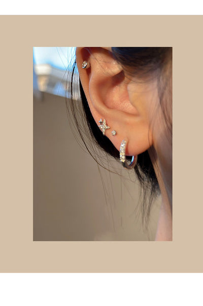 Aretes de Clip Geométricos con Circonita y Diamantes de Imitación para Mujer - Image 11