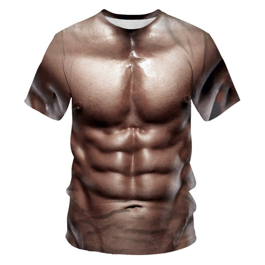 Camiseta Músculo Ajustada de Tendencia Europea y Americana - Image 3