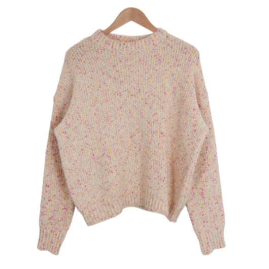 Suéter tejido melange vintage con cuello redondo - Image 2