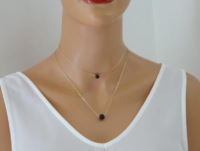 Collar Doble de Lava Negra - Energía y Estilo Natural - Image 3