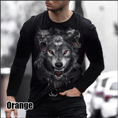 Playera Suelta Cuello Redondo Cabeza de León Negra para Hombre - Image 8