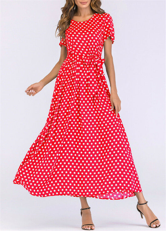 Vestido con Estampado de Lunares y Cintura Elástica - Image 3