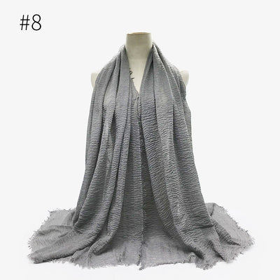 Pashmina de Algodón Suave con Flecos - Pañuelo Versátil para Mujer - Image 33