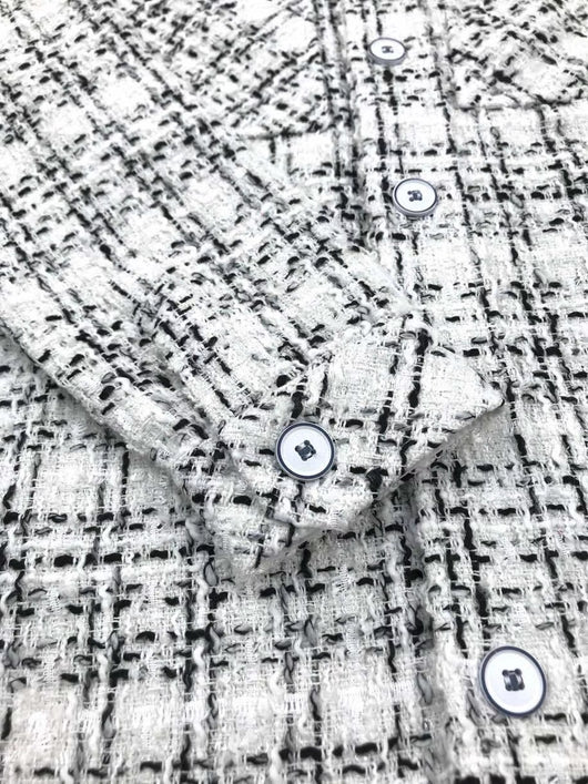 Camisa de Cuadros con Hilo Plateado Tejido para Hombre y Mujer - Image 6
