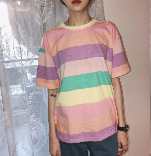 Camiseta Arcoíris con Rayas Multicolor - Image 5