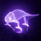 Three Dimensional Illusion Lizard Led Multicolor Gradient Light Negro Telecontrol