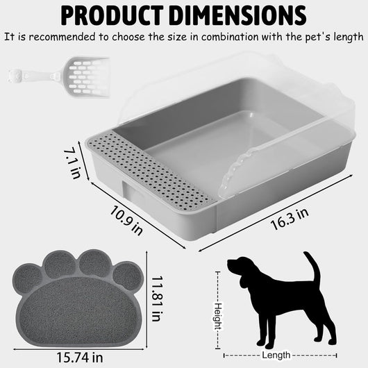 Arenero Tamizable para Gatos Pequeños con Bordes Altos y Bandeja Desmontable - Image 5