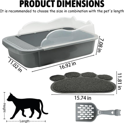 Arenero Tamizable para Gatos Pequeños con Bordes Altos y Bandeja Desmontable - Image 9