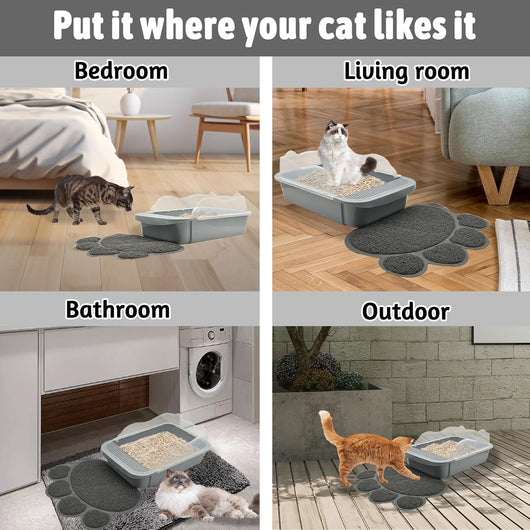 Arenero Tamizable para Gatos Pequeños con Bordes Altos y Bandeja Desmontable - Image 11