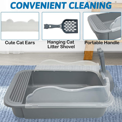 Arenero Tamizable para Gatos Pequeños con Bordes Altos y Bandeja Desmontable - Image 14