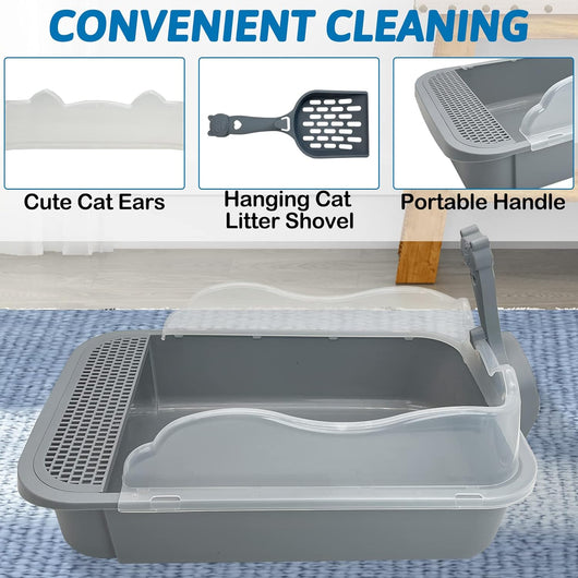 Arenero Tamizable para Gatos Pequeños con Bordes Altos y Bandeja Desmontable - Image 14