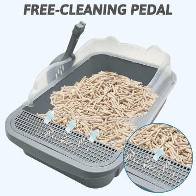Arenero Tamizable para Gatos Pequeños con Bordes Altos y Bandeja Desmontable - Image 18