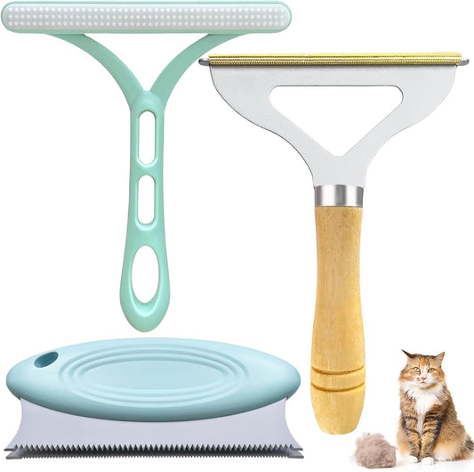 Pack 3 Removedores de Pelusa para Mascotas - Limpiador Reutilizable para Ropa, Muebles y Autos