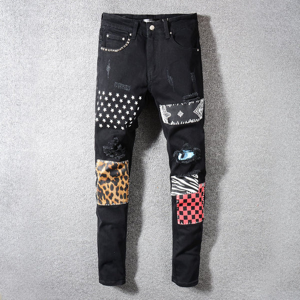 Pantalones Rotos con Parches Estilo Urbano