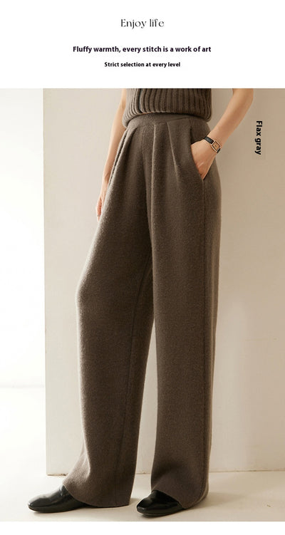 Pantalones Anchos de Cachemira para Mujer Otoño e Invierno - Image 15