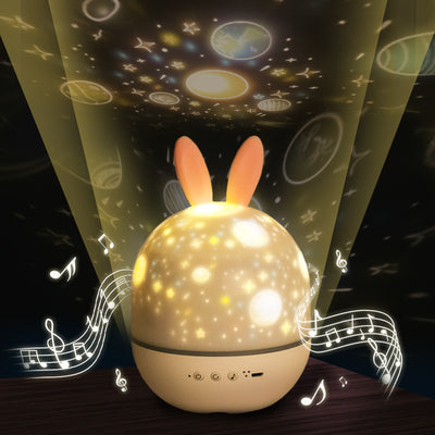 Lámpara Proyectora LED Conejo Adorable con Carga USB y Rotación - Image 2