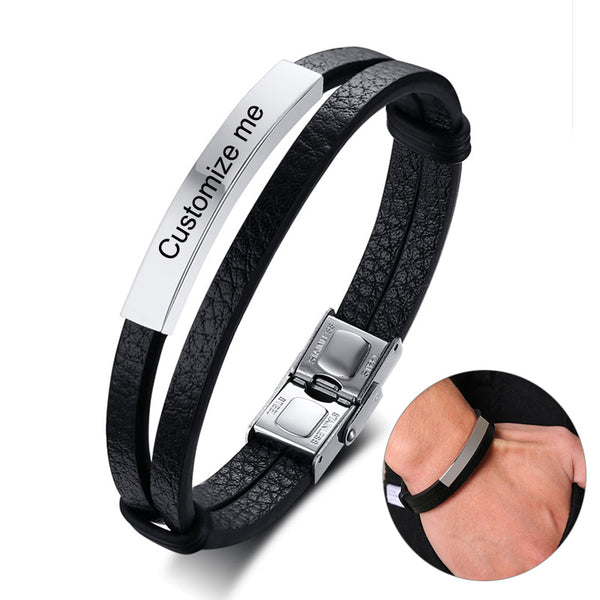 Pulsera de Acero Inoxidable y Cuero