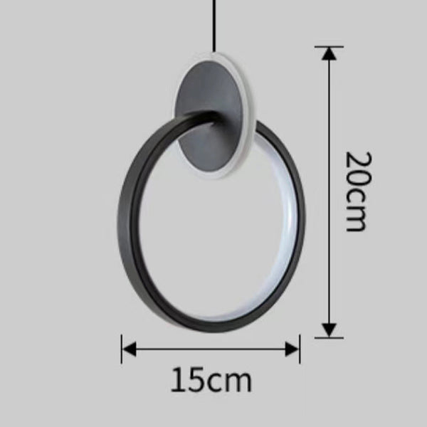 Lámpara de Techo LED Nórdica Minimalista Doble Anillo para Dormitorio - Image 6