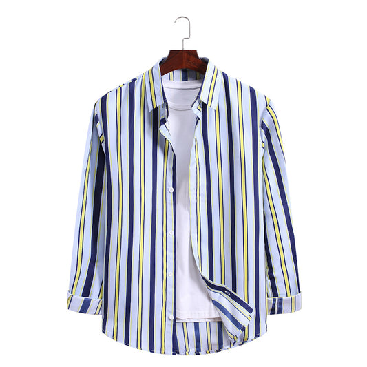 Camisa Estampada de Manga Larga con Patrón de Olas - Tallas Grandes - Image 2