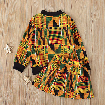 Conjunto Infantil Bohemio: Chaqueta con Cierre y Falda Coordinada - Image 3