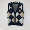 Chaleco Cardigan Cuadrille Estilo Universitario para Primavera y Otoño