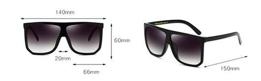 Large frame flat top sunglasses with black frames, brown gradient lenses, and subtle leopard print detail. - Image 6