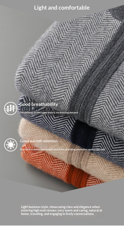Cardigan de Lana Pura para Hombre con Cierre de Cremallera y Cuello Alto - Image 18