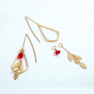 Aretes de Plata 925 con Cristal Rojo - Image 2