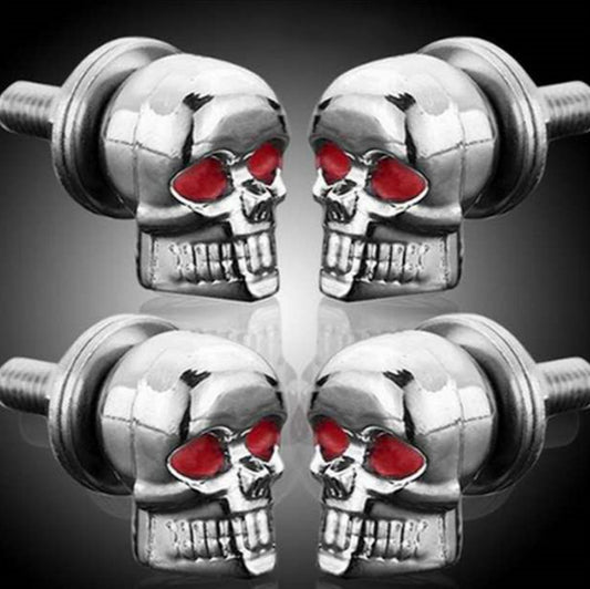 Placa Decorativa de Calavera para Motos Retro - Tornillos de Modificación Clásica