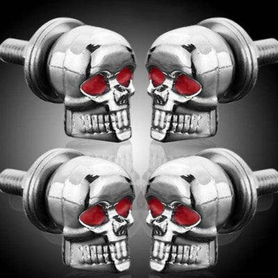 Placa Decorativa de Calavera para Motos Retro - Tornillos de Modificación Clásica