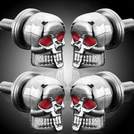 Placa Decorativa de Calavera para Motos Retro - Tornillos de Modificación Clásica