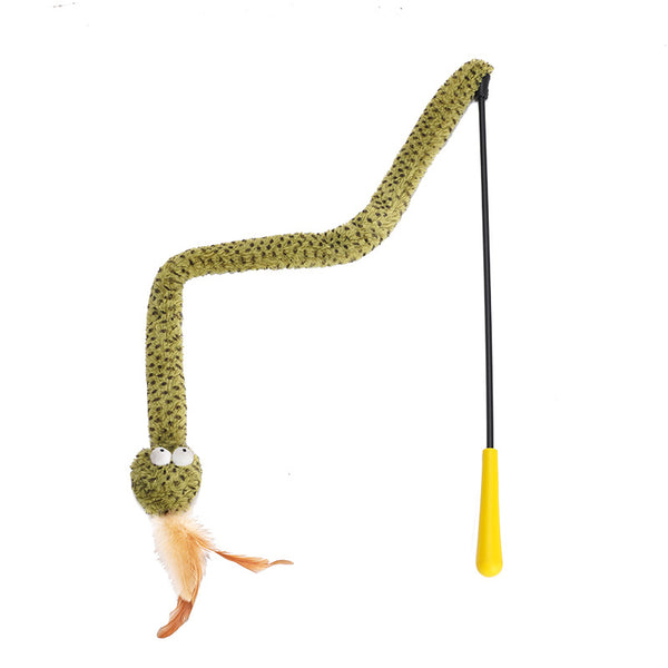 Varita Interactiva para Gatos con Plumas - Juguete Antiaburrimiento