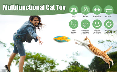 Juguetes Interactivos con Catnip para Gatos - Disco Volador, Peluches y Sonidos Crujientes - Image 13