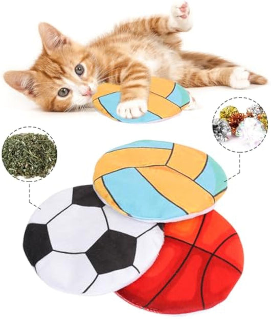 Juguetes Interactivos con Catnip para Gatos - Disco Volador, Peluches y Sonidos Crujientes - Image 2