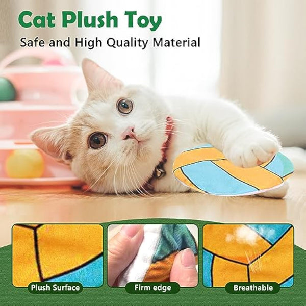 Juguetes Interactivos con Catnip para Gatos - Disco Volador, Peluches y Sonidos Crujientes