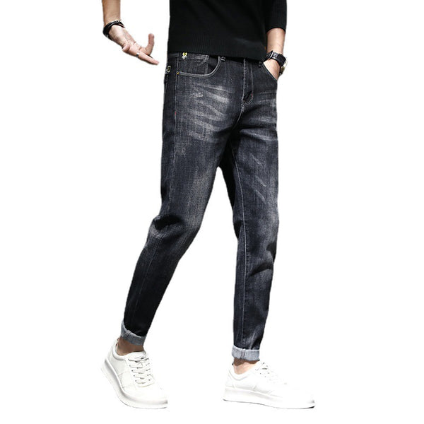 Pantalones Casuales Negros Slim Fit Cintura Pequeña para Hombre - Image 5