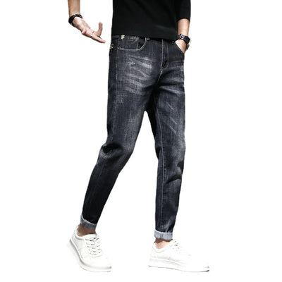 Pantalones Casuales Negros Slim Fit Cintura Pequeña para Hombre - Image 5