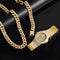Juego de Cadena Cubana: Collar, Pulsera y Reloj