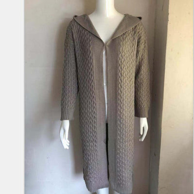 Cardigan Tejido con Capucha Mujer - Suéter Liso Versátil - Image 3